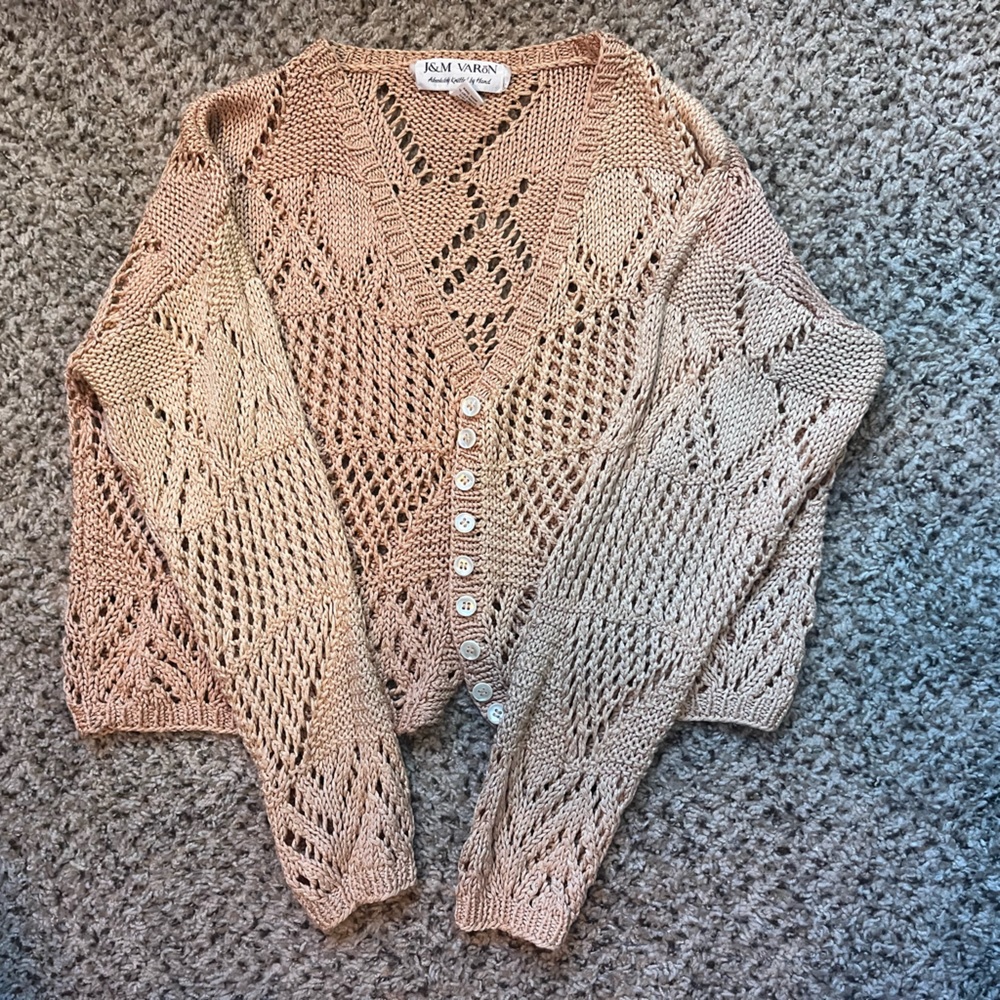 Knitted open weave cardigan